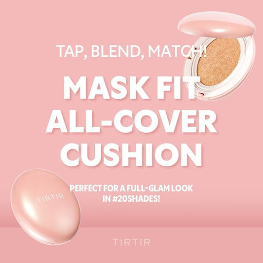 [*Mini Size*] TIRTIR All Cover Pink Cushion | Korean Cushion Foundation, (#24W Soft Beige, 0.15 Fl Oz)