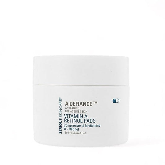 Retinol Vitamin A Resurfacing Pads for Daily Facial Treatment - Niacinamide & Witch Hazel - Exfoliates Skin & Pores - Reduces Fine Lines and Wrinkles - Serious Skincare - 60 Pre-Moistened Disc
