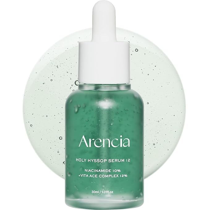 Arencia Hyssop Glow Serum, 10% Niacinamide, 12% Vitamin A,C,E - Hydrating, Moisturizing, Anti-Aging Serum for Korean Glass Skin