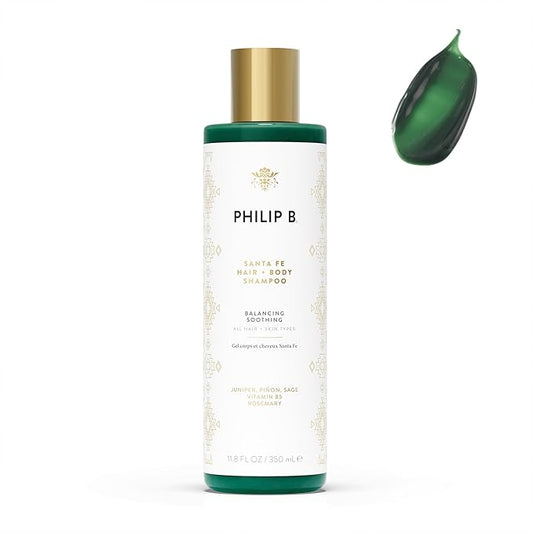 PHILIP B Santa Fe Hair and Body Shampoo (11.8 Fl Oz) - Gentle Cleanser, Hydrates and Softens with Shea Butter & Vitamin B5