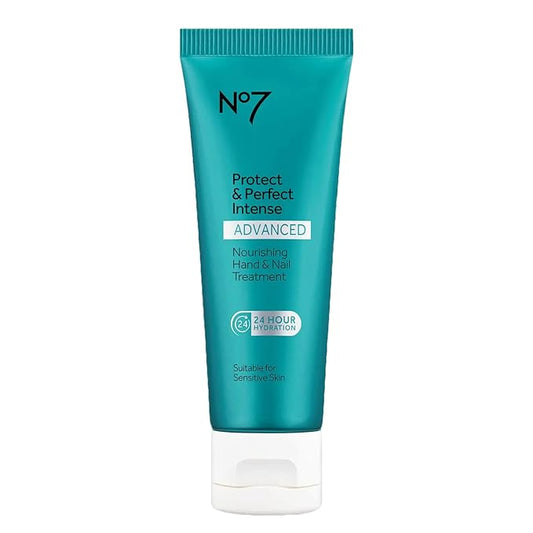 No7 Protect & Perfect Intense Advanced Nourishing Hand and Nail Cream - Anti Aging Hand Cream with Vitamin B5 - Contains Matrixyl 3000+ Collagen Peptide Anti Wrinkle Technology (75 ml)