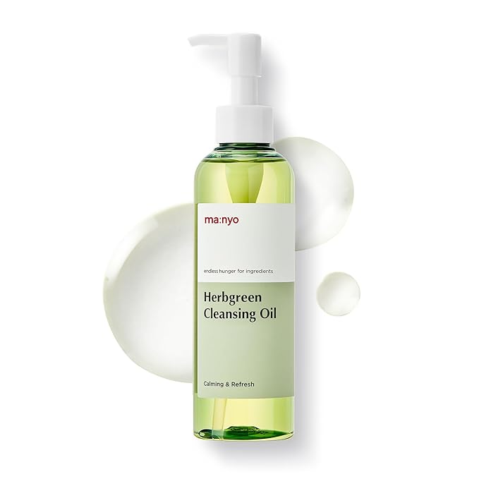 ma:nyo Herb Green Cleansing Oil, Gentle Makeup Remover with Natural Herbal Extracts, Artemisa, Tea Tree, Deep Cleansing & Hydrating, Suitable for All Skin Types, Korean Skincare 6.7 fl oz (200ml)
