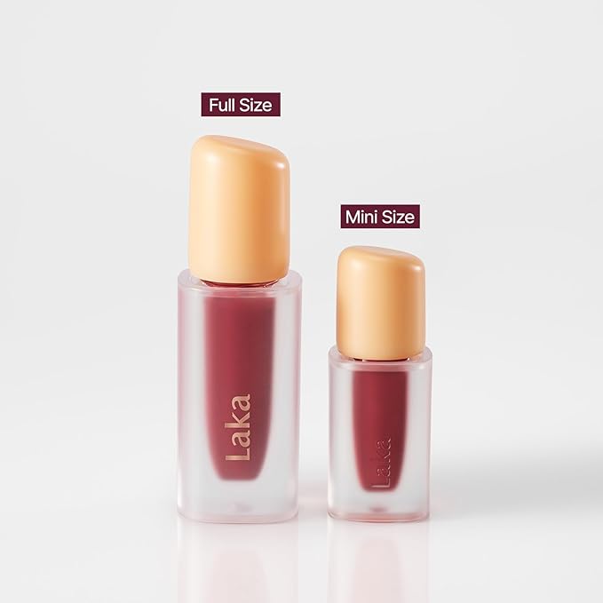 Laka Fruity Glam Lip Tint Mini, Glowing Lip Stain with Wide Color Spectrum, Hydrating & Lightweight Texture, Long-Lasting Bold Stain, Non-Sticky, Vegan, K-Beauty (#141 Compote)