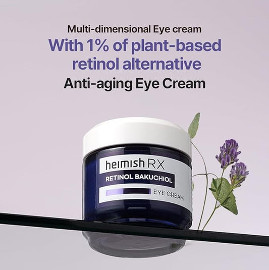 HEIMISH RX Retinol Bakuchiol Eye Cream - Daily Eye Cream for Anti Aging, Firming, Anti Wrinkle, Hydrating with Retinol, Non-greasy Formula, Korean Skincare, 30ml (1.01 fl. oz)