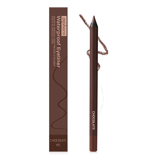 Persona Eyeliner Pencil Waterproof,24 Hr Waterproof Eyeliner Duo Sharpenable Eye Pencil,Long Wearing and Water Resistant,Smooth and Easy to Color(Chocolate)