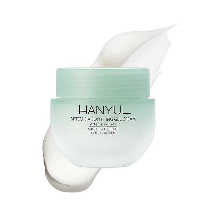 Hanyul Artemisia Soothing Gel Cream Moisturizer with Centella Asiatica and Niacinamide | Calming, Cooling, Hydrating, Vegan, Non-Comedogenic, Suitable for Sensitive & Acne-Prone Skin, 1.86 fl. oz.