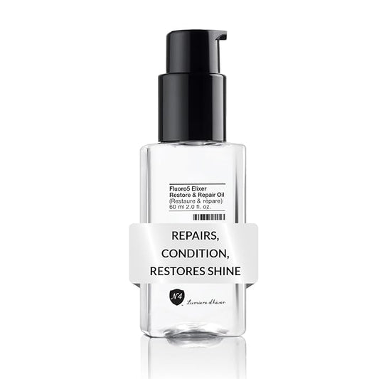 Number 4 Hair Oil, Fluoro5 Elixir Restore & Repair, Anti Frizz Serum for Damaged Hair, 2.0 oz – N4 Hair Care