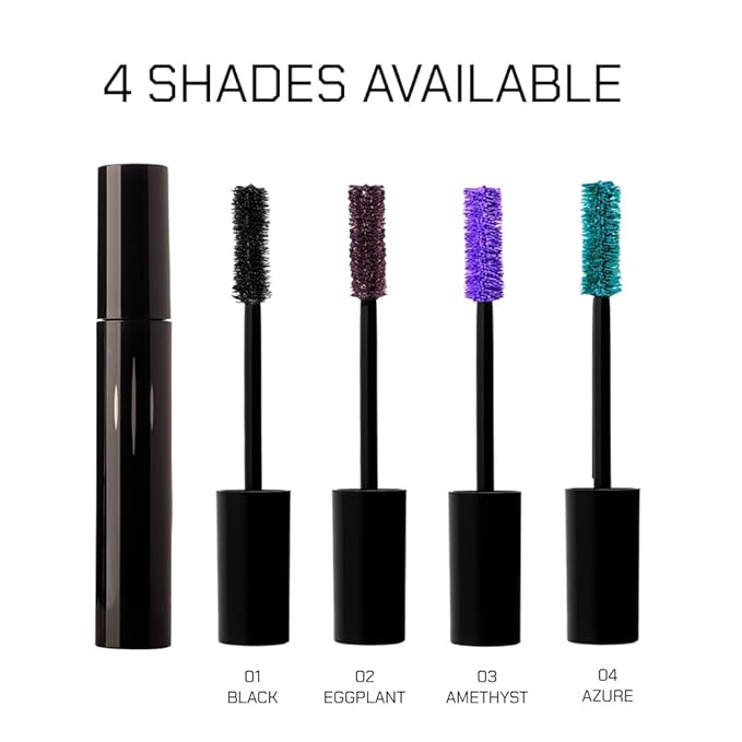 Radiant Professional Lengthening Mascara – Fiber Lash Smudge Proof Mascara Volume and Length– Cruelty-Free Natural Wax Formula with Silicone Brush - (0.43 oz) (Azure 04)