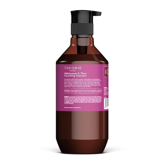 Theorie Helichrysum and Plum Nourishing Shampoo - Enrich and Soothe - Suited for Dry & Over Processed Hair - Protects Color & Keratin Treated Hair, Pump Bottle 800mL - Label Design May Vary