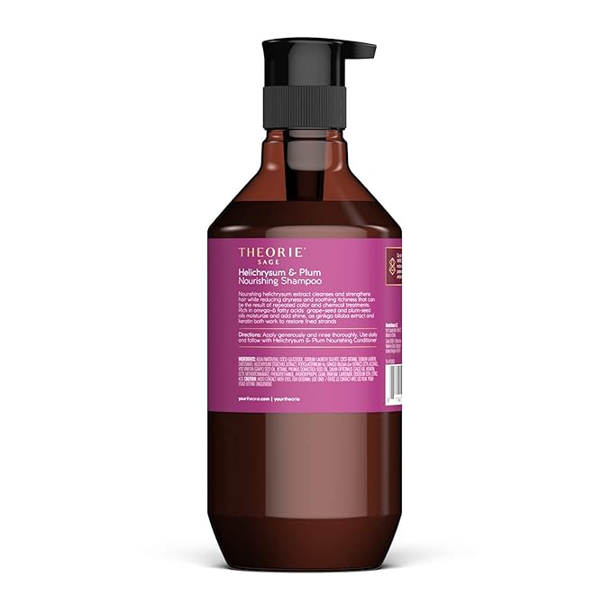 Theorie: Sage - Helichrysum & Plum - Nourishing Shampoo - For Dry & Over-Processed Hair - Protects Color & Keratin Treated Hair, 400ml (Label Design May Vary)
