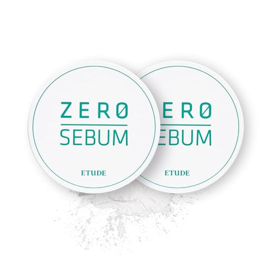 ETUDE Zero Sebum Drying Powder Duo Set 0.14 Ounce*2 (4g*2) | Lightweight Oil Control No Sebum Loose Face Powder with 80% Mineral | Long Lasting, Makes Skin Downy, Korean Makeup, Kbeauty