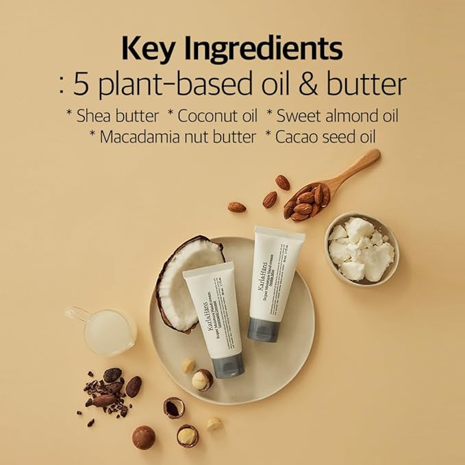 Karl&Hans Super Moisturizing Coconut Vegan Hand Cream - Gourmand Coconut Scent with Shea Butter, Coconut Oil - Organic Daily Hand lotion for Dry Cracked Hands - 1.7 fl oz