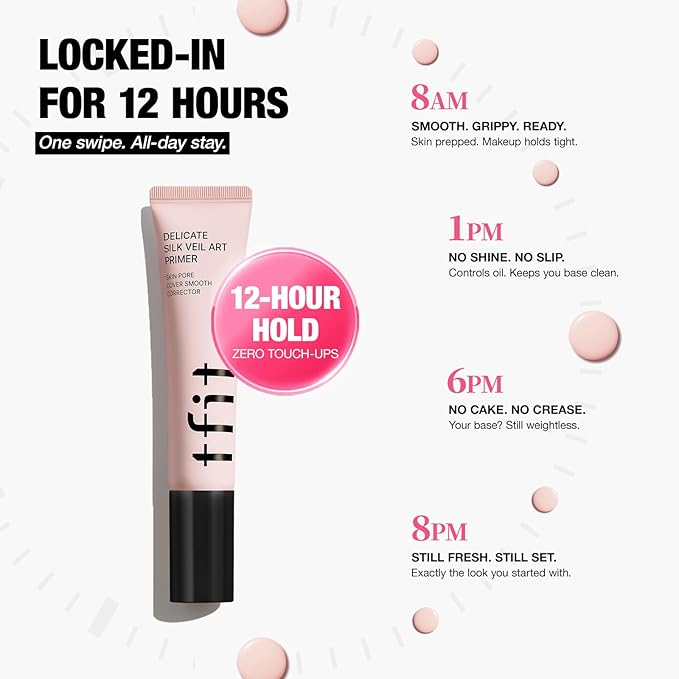 Delicate Silk Veil Art Primer - Korean Makeup, Poreless Matte Makeup Primer for Oily Skin (Lightweight, Hydrating), Blurring Pore Filler, Smooths fine lines，Long-Lasting Blur Effect, 1.01FL. Oz.