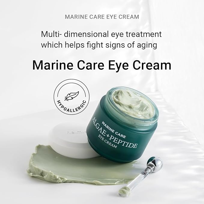 HEIMISH Marine Care Eye Cream 1.01fl.oz/30ml, Anti Aging Under Eye Cream, Rich Hydrating Formula with Peptides, Niacinamine for Dark Circles, Puffiness & Wrinkles, Korean Skincare