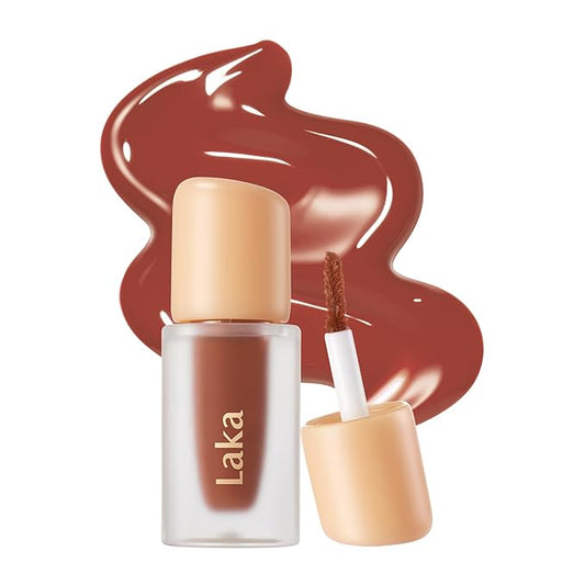 Laka Fruity Glam Tint, Glowing Lip Stain with Wide Color Spectrum, Hydrating & Lightweight Texture, Long-Lasting Bold Stain, Non-Sticky, Vegan, K-Beauty (#108 Salty, 1.9g/0.07oz)