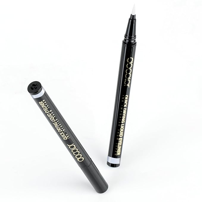 docolor Eyeliner, 2PCS White Liquid Eyeliner Waterproof Eye Liner Pen Super Slim Precise All Day White Eye Pencils Professional Makeup Liquid Eye Liner Pencil for Women