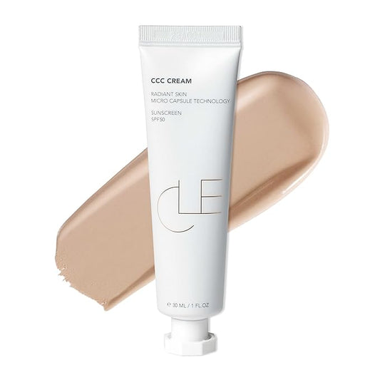 CLE Cosmetics CCC Cream (Neutral Medium Light 201 / SPF 50) - Color Correcting With Sunscreen - Lightweight, Hydrating Foundation - BB & CC Hybrid - Light to Medium Coverage - 1 fl oz