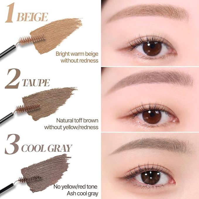 Espoir The Brow Color Fixing Cara #5 Dusty Pink 0.1 fl oz | Easy Fixing without Clumping | Long Lasting Smudgeproof Eyebrow Mascara | Soft Mood Coloring Tinted Gel | Korean Eye Makeup