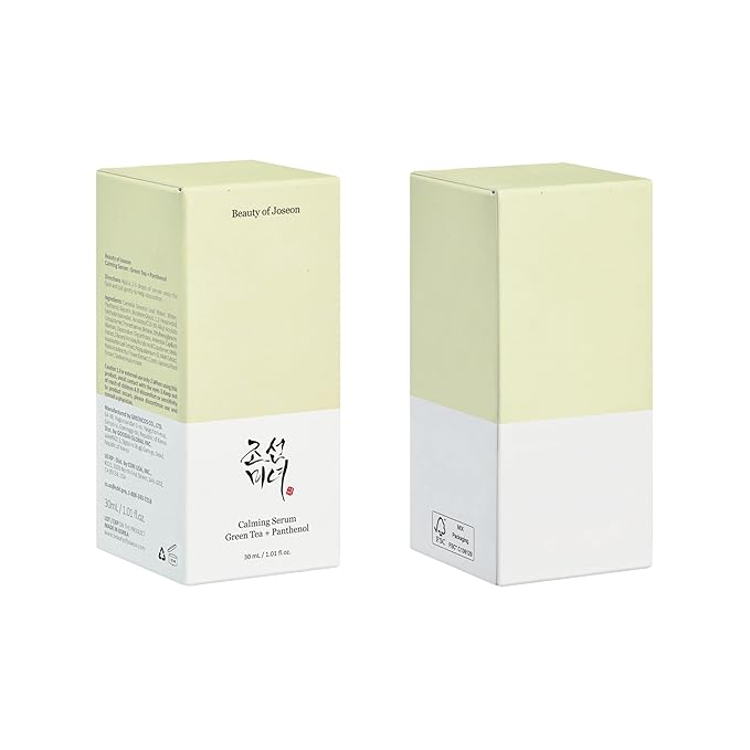 Beauty of Joseon Calming Serum Green Tea Panthenol Soothing, Moisturizing Sensitive, Acne-Prone, UV Irritated Skin, Daily Korean Skin Care for Men and Women, 30ml 1 fl.oz