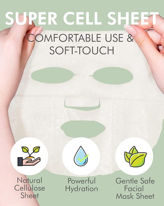 DERMAL Super Food Face Masks Skincare- 12 Pack Facial Sheet Mask for a Glowing Refreshing Skin- Moisturizing Sheet Masks for Face Enriched with Natural Ingredients for All Skin Types
