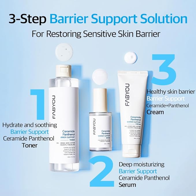 Ceramide Panthenol Barrier Support Moisturizer 2.71 fl oz - Long-lasting Hydration & Soothing for Dry & Sensitive Skin, Strengthens Barrier with 8 Types of Hyaluronic Acid, Korean Skincare