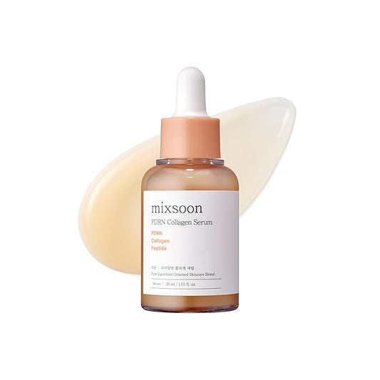 mixsoon PDRN Collagen Serum Lightweight Peptide Hydraing Moisturizer for face Skin Texture Barrier 1.01 Fl. Oz / 30ml Korean Glass Skin Care