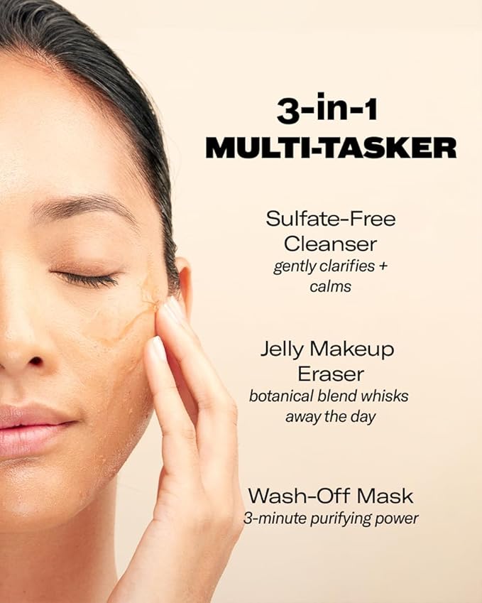 Then I Met You Soothing Tea Cleansing Gel, Vegan-Cruelty-Free Korean Skincare Cleanser with Fermented Rice, Centella, Hydrating Licorice, Glycerin, Exfoliator for Clear Skin Makeup Removal, 3.38 oz