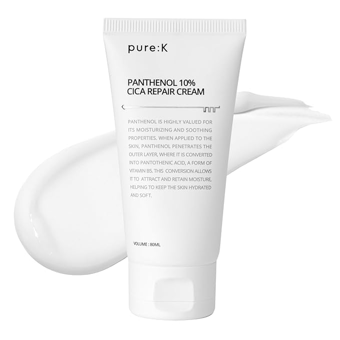 Panthenol 10% Cica Repair Cream, Hydrating Post-Acne Face Moisturizer for Sensitive Skin Barrier Repair, Korean Skincare (2.7 Fl Oz / 80ml)