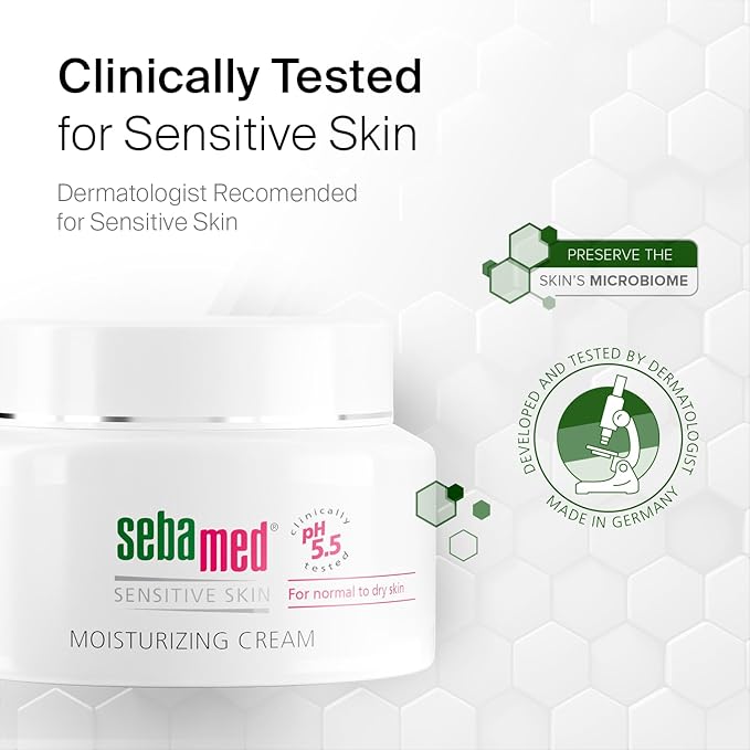 SEBAMED Moisturizing Face Cream for Sensitive Skin Antioxidant pH 5.5 Vitamin E Hypoallergenic 2.6 Fluid Ounces (75mL) Ultra Hydrating Dermatologist Recommended Moisturizer
