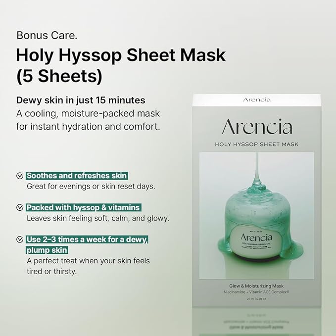 Arencia Glass Skin Renewal Set, 5-Step Korean Skincare Routine Bundle for Spotless Skin, Dark Spot Treatment, Hydrating