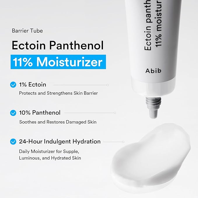 Abib Ectoin Panthenol 11% Moisturizer Barrier Tube 1.69 fl. oz. 50 mL I Skin Hydrating Face Cream