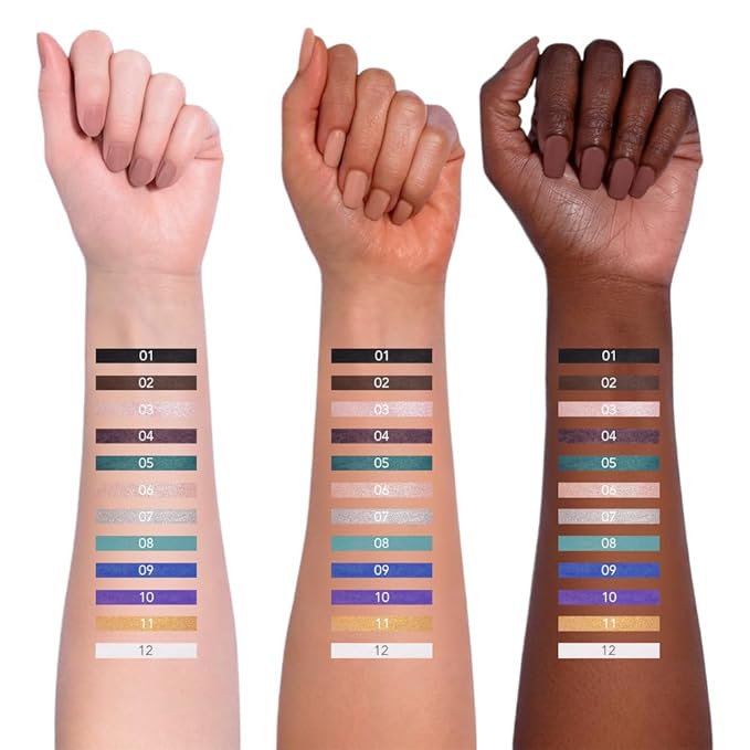 Golden Shimmer Gel Eyeliner Pencil, Multi-Use Waterline Eyeliner with Sharpener, Sharpenable Eye Liner Waterproof Smudge Proof, High Pigmented Eye Makeup Liners, Vegan & Cruelty-Free 11