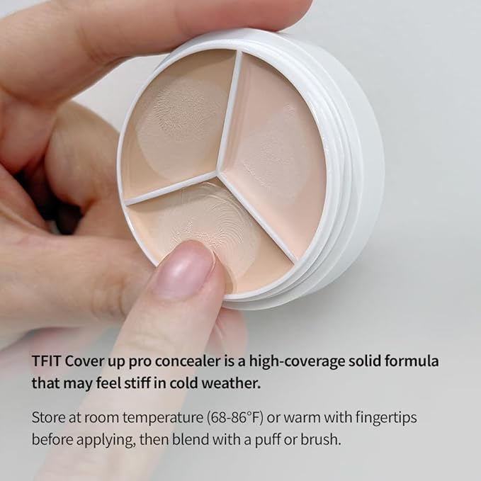 Multi-Use Pot Concealer - Triple Palette | High-Pigmented, Full Coverage & Crease-Proof | Korean Concealer for Dark Circles, Redness & Blemishes (05 Deep, 0.52 Oz)