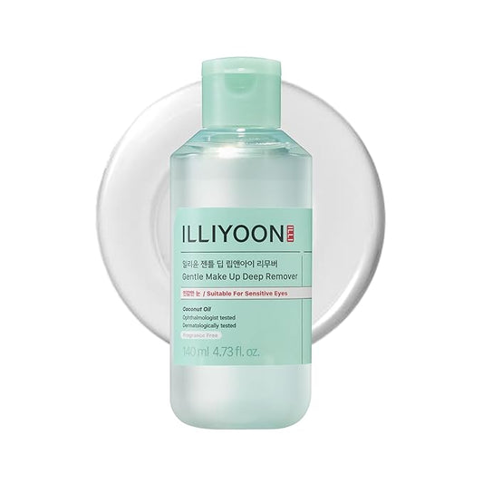 Illiyoon Gentle Deep Eye Makeup Remover | for Waterproof Mascara, Lipstick, Eyeliner, Non-Greasy 2-Phase Oil & Water Formula, Ophthalmologist Tested, Vegan, Korean Skin Care, 4.73 fl.oz.