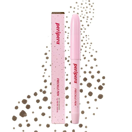 Peripera Freckle Pen, Natural Sun-Kissed Makeup – Long Lasting, Smudge-Proof Faux Freckles with Precision Dot Tip, Buildable K-Beauty Freckle Makeup Pen (02 TAN BROWN)