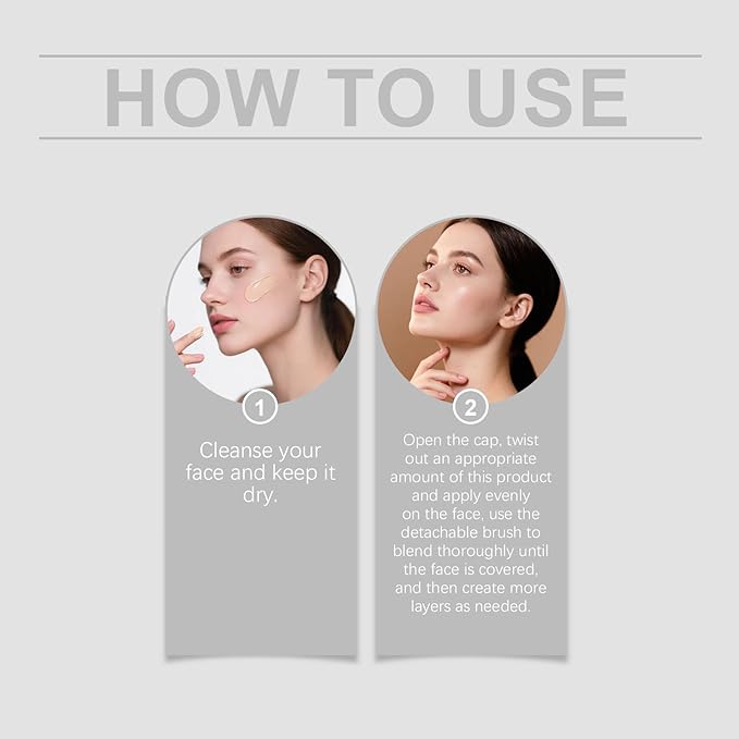 New Blanc Cover Cream Stick V - Color Changing Foundation Stick - Hydrating Concealer Base Makeup, Dual-Ended with Built-in Brush, Portable for Daily Use (Dark Skin)