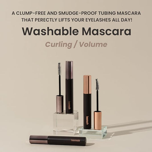 HEIMISH Dailism Smudge Stop Mascara 0.32oz/9g - Curling & Lengthening, Long-lasting, Waterproof, Smudge-proof, Non-Clumping, Washable Cleansing Korean Mascara - Black Curling