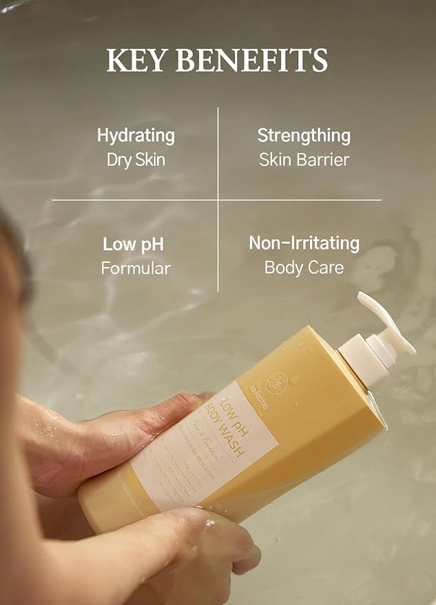 laferme Low pH balanced Gentle Korean Body Wash with Natural & Organic Ingredients, Hypoallergenic for Sensitive Skin, Moisturizing & Hydrating for Dry Skin, For Women & Men, 33 Fl Oz, Apple Mint
