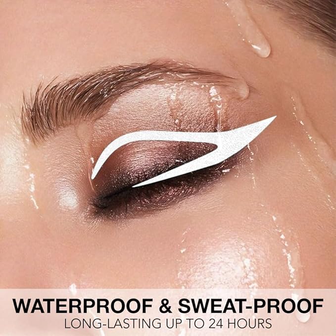 White Matte Gel Eyeliner Pencil, Multi-Use Waterline Eyeliner with Sharpener, Sharpenable Eye Liner Waterproof Smudge Proof, High Pigmented Eye Makeup Liners, Vegan & Cruelty-Free 12