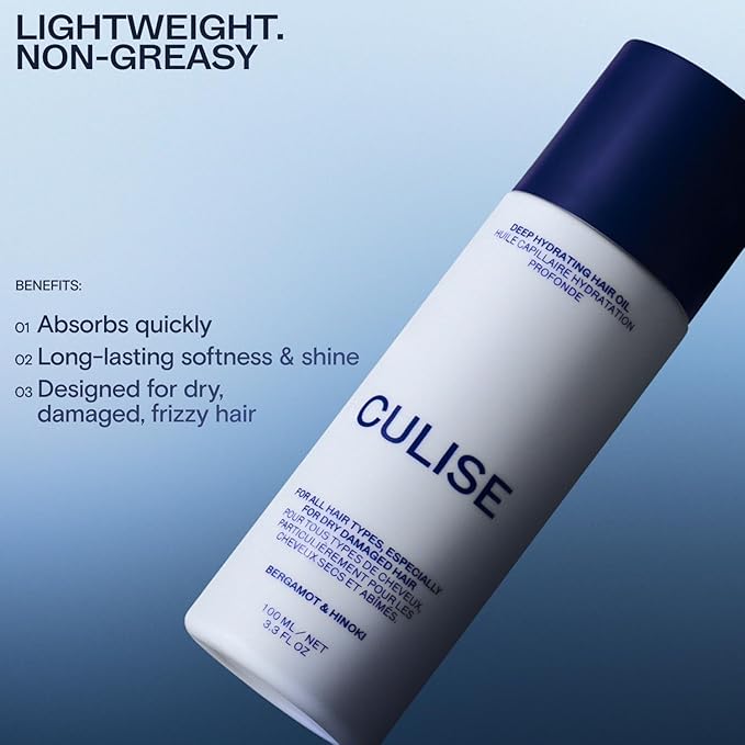 Korean Deep Hydrating Hair Oil for Dry Damaged Hair - Frizz Control, Heat Protectant, Adds Shine, Split Ends Repair - Lightweight Nourishing Oil for Curly, Wavy, Fine, Korean Care, 3.3 Fl Oz