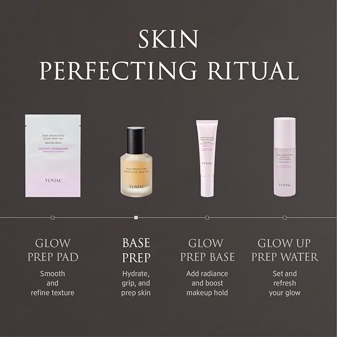 YUNJAC Base Prep (0.85 fl oz) - Grip Primer, Skin Perfecting Makeup Base for Korean Skin Prep. Silicone-Free, Serum Texture for Glowing, Flawless, and Long-Lasting Makeup