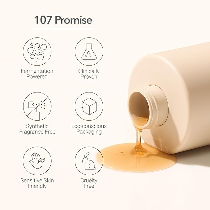 107 Clarifying Shampoo - Purifying Shampoo for Build Up, Dirt, Oil, Itchy, Dry Scalp – Fermented Vinegar & Ginseng for Refreshed & Revitalized Scalp - Paraben, Phthalate and Sulfate Free (12.84oz)