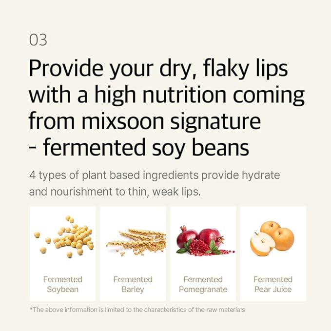 mixsoon Natural Bean Lip Mask Balm Lip Moisturizer For Dry Lip Korean Skin Care 0.38 fl. oz. / 11g