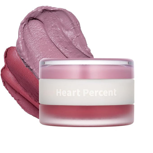 Heart Percent Dote On Mood Custom Lip & Cheek, Matte (Fog Pot) + Glow (Shine Balm) Dual Type Multi-use Blush & Lip Tint [#05. Mauvish]