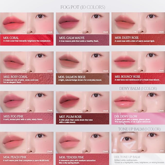 Heart Percent Dote On Mood Custom Lip & Cheek Single – Blendable & Buildable Jelly Glow Shine Balm, Long-Lasting Lightweight Multi-Use Glow Enhancer 4.7g, D01. Dewy Glow