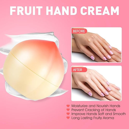 6 Pack Moisturizing Hand Cream Set, Small Gifts for Women, Bulk Hand Lotion for Dry Cracked Hands, Teacher Appreciation Gifts, Bridesmaid Gifts, Bridal Shower Gifts and Birthday Gifts, 1.06 Oz (Peach)