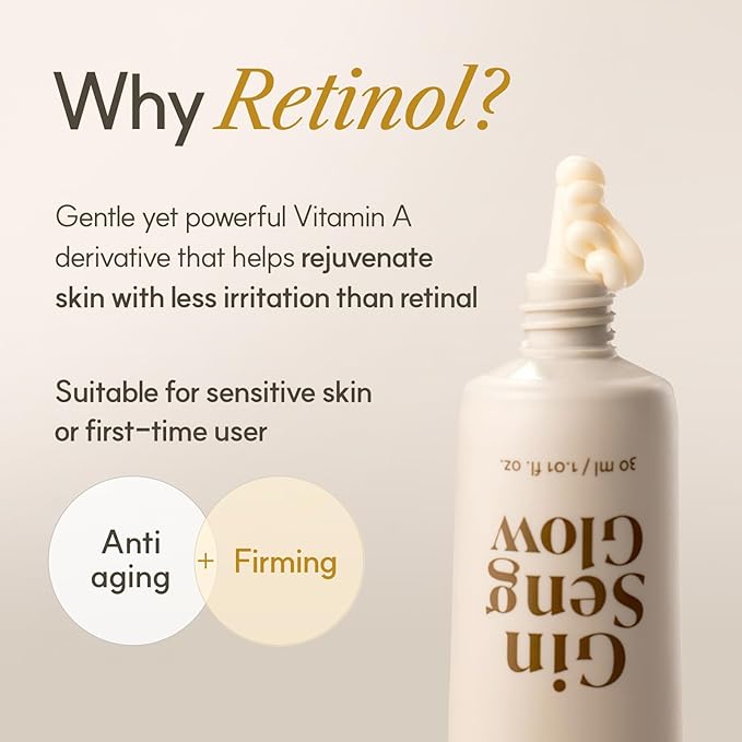 The Face Shop Ginseng Glow Eye Serum - Reduces Visible Dark Circles & Wrinkles, with Korean Ginseng, Retinol, Anti Aging, Korean Skincare, 30ml / 1.01 fl. oz.