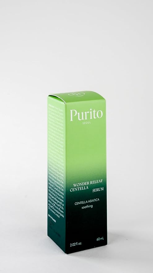 PURITO Centella Serum, Korean Centella, for All Skin Types, Ampoule, Soothing, Calming, Facial Serum for face, Vegan & Cruelty-Free, Korean Skin Care, 60ml 2fl.oz