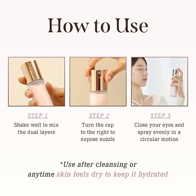 DEARDAHLIA Endless Skin Cream Mist 100ml - Vegan Dual-Layer Cream Mist for Balanced Moisture & Oil, Smooth, Radiant Skin. Perfect for Use Before or After Makeup. Korean Skincare.