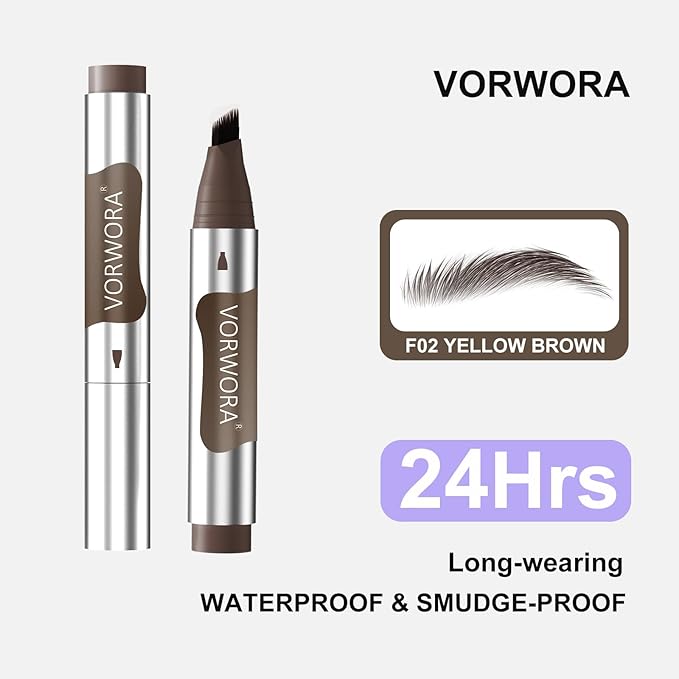 Eyebrow Pencil Blonde, Microblading Eyebrow Pencil Waterproof, Multi-Tip Angled Brow Brush, Eyebrow Pencils for Women, Long Lasting Eyebrow Dye with Hair-Like Strokes Brows, Brown